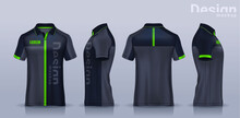 T-shirt Polo Templates Design. Uniform Front And Back View.

