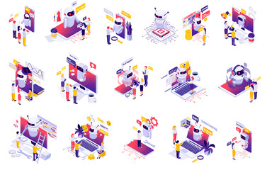 Poster - Chatbot Messenger Isometric Set