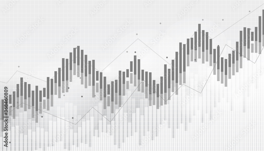 Abstract financial chart with uptrend line graph in stock market on ...