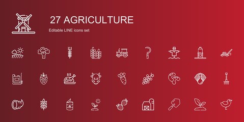 Wall Mural - agriculture icons set