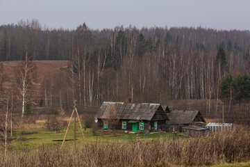 Wall Mural - Old wooden traditional house in latvia