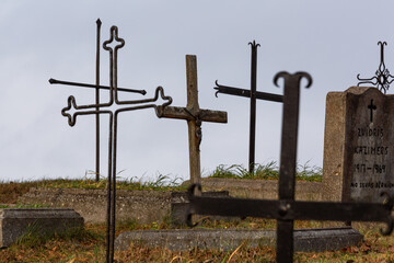 Ancient cemetery with crosses