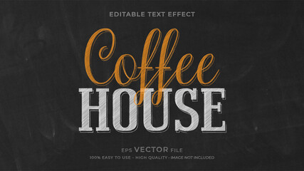 Wall Mural - Coffee house chalk premium editable text effect