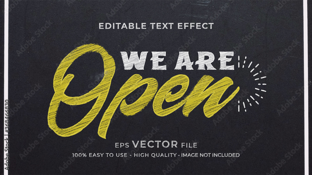 chalk premium editable text effect Stock Vector | Adobe Stock