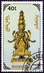 Sticker - Avalokitecvara Buddha (Mongolia 1991)