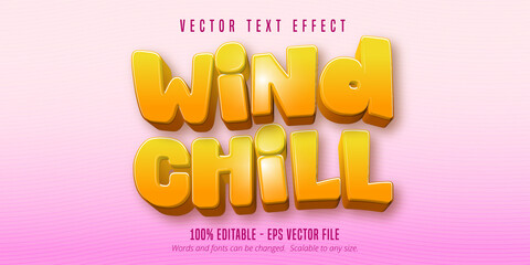 Wall Mural - Wind chill text, cartoon style editable text effect