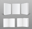 A set of blank and empty hardcover paper book templates.