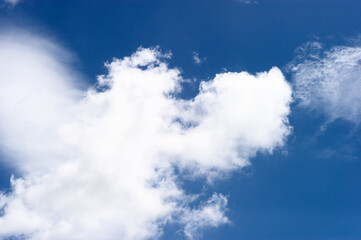 Blue sky and clouds, beautiful nature in winter