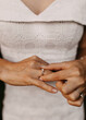 © Bostan Natalia - Close up of woman hand adjusting her engagement ring. Engagement concept.