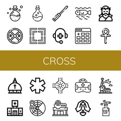 Canvas Print - cross simple icons set