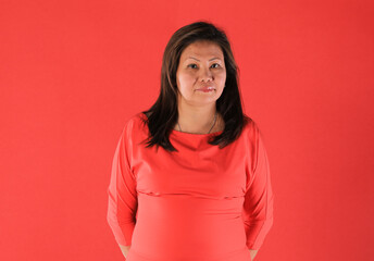 studio portrait of 40 years old thai woman