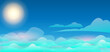 Blue clouds sky design background template vector