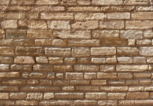 Brickstones Of And Ancient Wall Of A Medieval Castle Or A Fortress - Rural Surface Of Yellow Stone Bricks Texture Background	