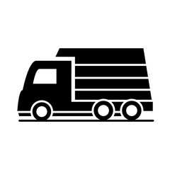 Canvas Print - car lorry van transport vehicle silhouette style icon design