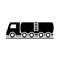 Poster - tanker truck model transport vehicle silhouette style icon design