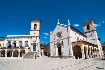 Wall Mural - The main square of Norcia few weeks before the earthquake