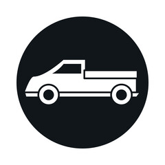 Poster - car pickup truck transport vehicle block and flat style icon design