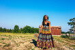© Creative Flame - Moody portrait of black woman with pretty African centric dress