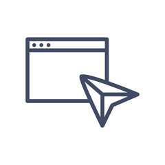 website page with paperplane line style icon vector design