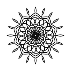 Sticker - mandala motif floral decoration mystical line style icon