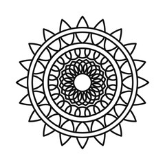 Sticker - mandala motif floral decoration mystical line style icon