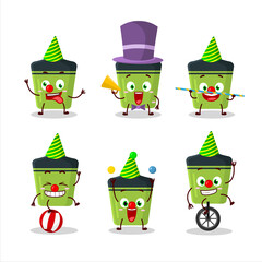 Sticker - Cartoon character of green highlighter with various circus shows