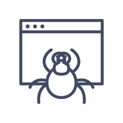 website page with bug line style icon vector design