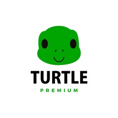 Poster - cute turtle flat logo vector icon illustration