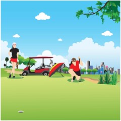 Canvas Print - Golfers Tournament