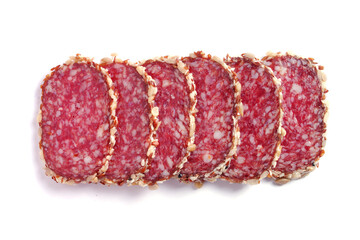 Wall Mural - Salami sausage sliced