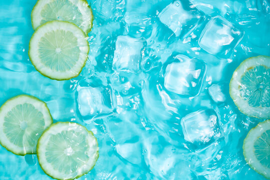 summer cool lemon cold drink poster background