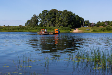 Wall Mural - ferry across the river