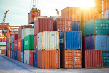 Busy container terminal in China