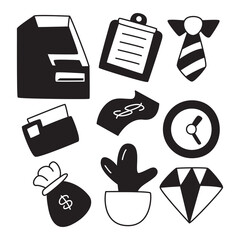 Canvas Print - business and finance icons line hand drawn