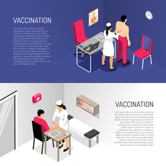 Poster - Isometric vaccination banners