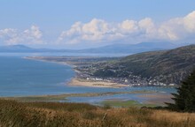 A Spectacular View From A High Vantage Point Over Barmouth, Cardigan Bay And The Llyn Peninsula Gwynedd, Wales, UK. 