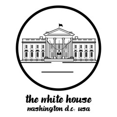 Wall Mural - Circle Icon white house. vector illustration