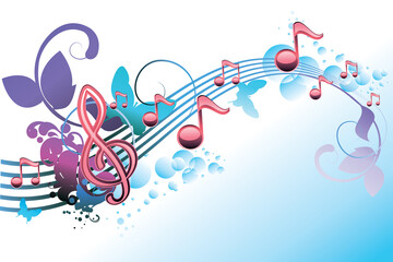 Sticker - Melody - decorative musical colorful background