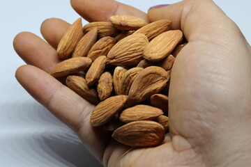 Almonds isolated on white background