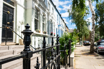 Wall Mural - Attractive residential street of large terraced houses in Kensington & Chelsea borough of London 
