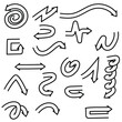© Дмитрий - Abstract Set Black Collection Hand Drawn Different Arrows Elements Vector Design Sketch Style Doodle Line Brush Icons