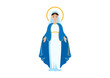 Holy Virgin Mary icon vector. Assumption of Mary vector illustration. Beautiful Virgin Mary icon isolated on a white background