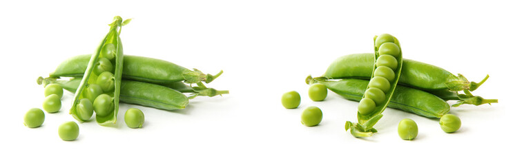 Wall Mural - green pea isolated on white