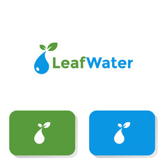 Wall Mural - leaf water logo