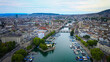 © 4kclips - Amazing aerial view over the city of Zurich in Switzerland - drone footage
