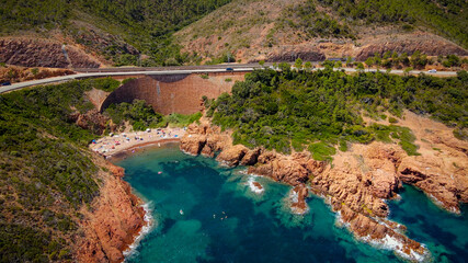 Amazing aerial view over Cap Roux in France at the Cote D Azur - travel photography