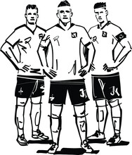 Vector Illustration Of The Footballers