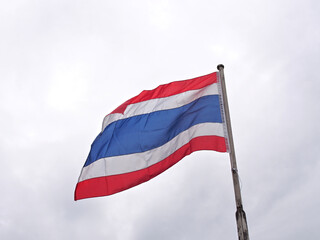 
The Thai flag on a cloudy day