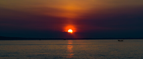 Canvas Print - beautiful sunset of the caribbean