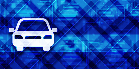 Wall Mural - Car icon modern glassy blue banner background pattern illustration